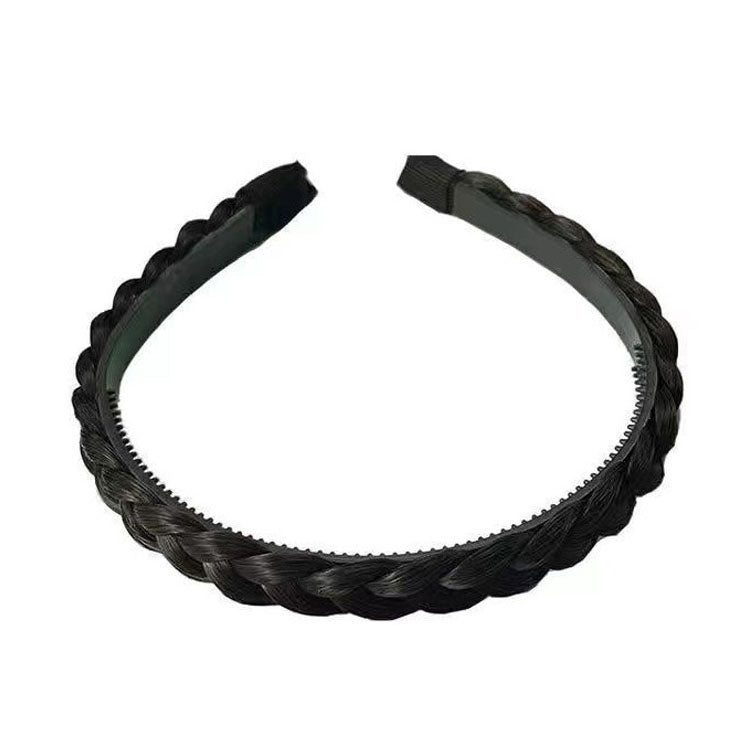Wide-Brimmed Twisted Braid Hoops Wig Non-Slip Hair Accessories, 1cm-Natural Black, 1cm-Light Brown, 1.5cm-Natural Black, 1.5cm-Light Brown, 1.5cm-Deep Brown, 1.8cm-Natural Black, 1.8cm-Deep Brown, 1.8cm-Double Natural Black, 1.8cm-Double Light Brown