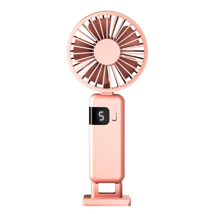 Portable Digital Display Hanging Neck Mute Small Fan USB Charging Handheld Foldable Fan