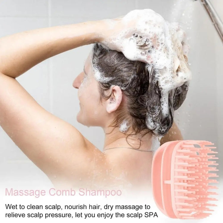 Silicone Shampoo Brush Clean Scalp Massage Brush Wet And Dry Handheld Shampoo Comb