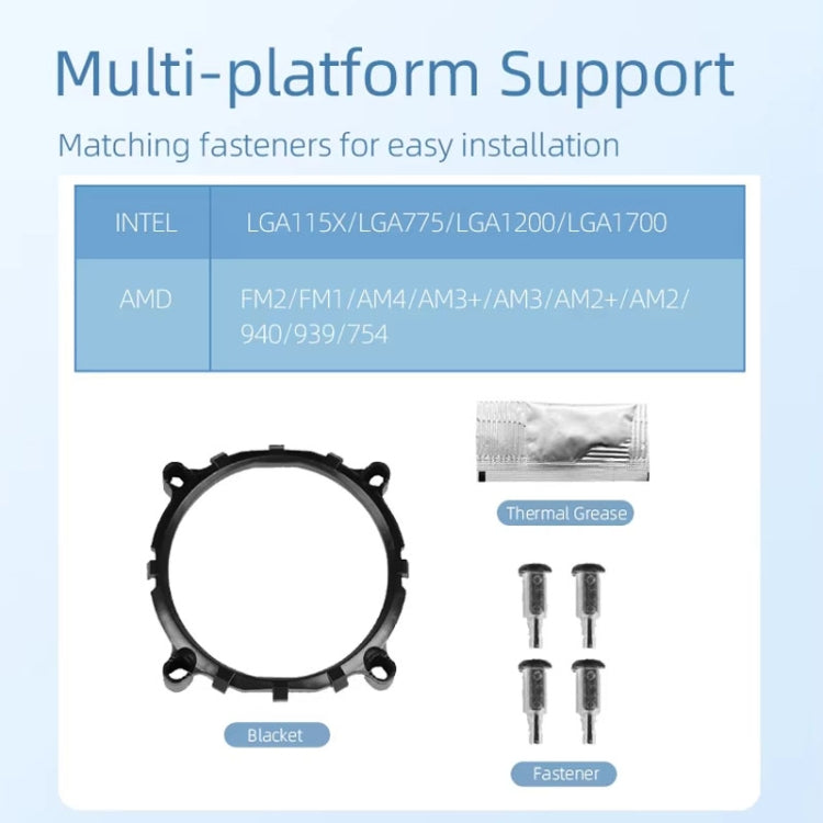 LED Colorful Light 4Pin Cooler Desktop CPU Cooling Fan, Ice Blade W120