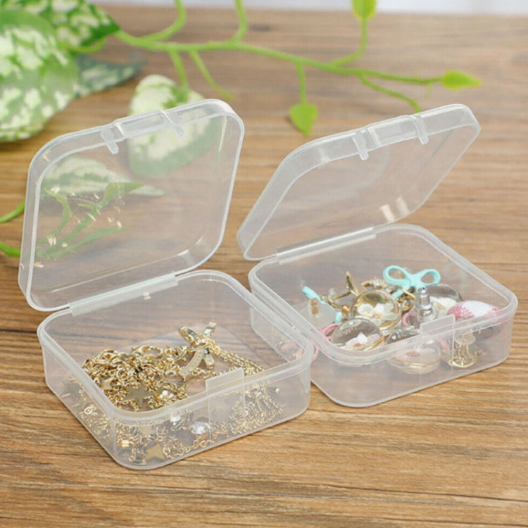 10pcs Square Plastic Transparent Storage Box With Lid Dustproof Earring Ring Jewelry Storage Box
