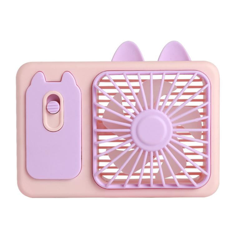 Cute Cartoon Kitten Camera Handheld Large Wind Rechargeable Fan With Stand Desktop Fan