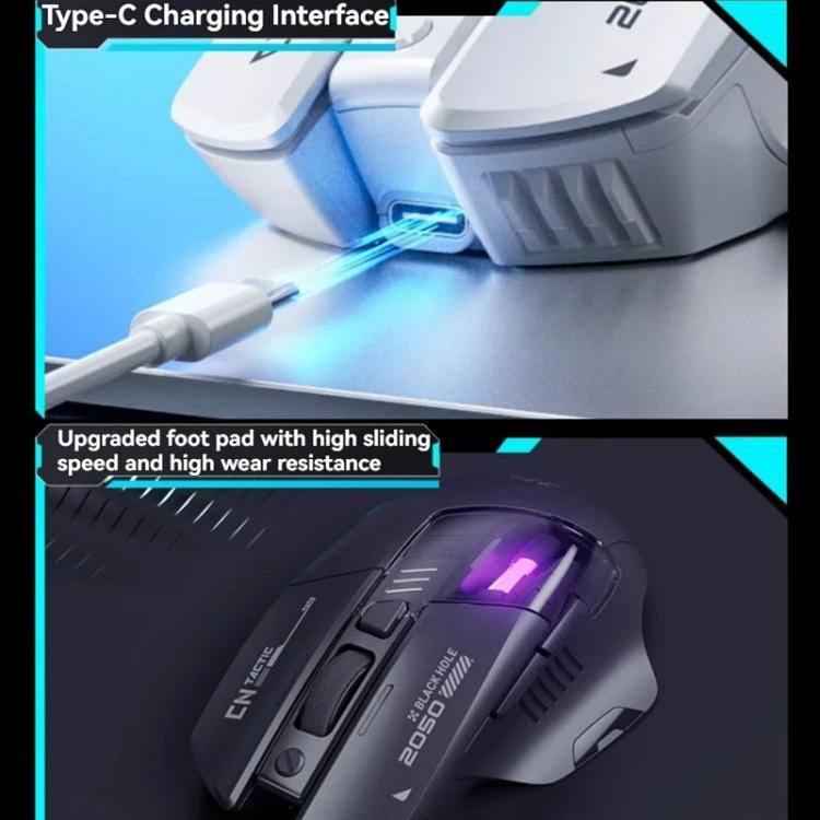 Inphic Bluetooth Wireless Mouse Office & Gaming LED Charging Mice, Dual Mode White, Tri-Mode Black, Tri-Mode White