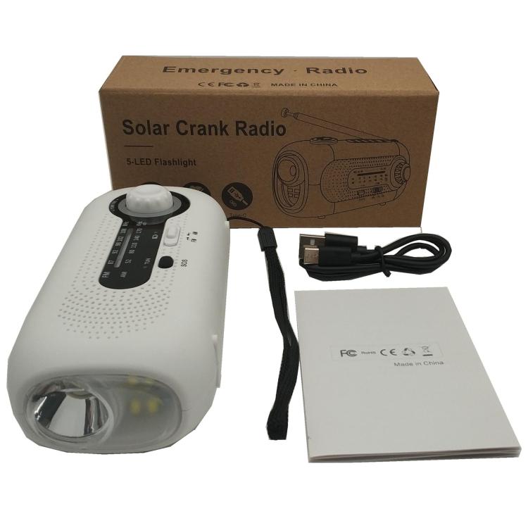 SOS Emergency Solar Hand Crank Weather Radio, No Battery