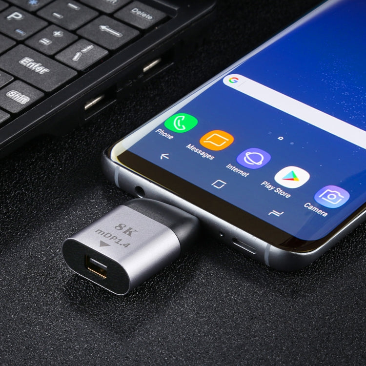 Type-C Male To MiniDP 1.4 Adapter, Support 3D Visual Effects