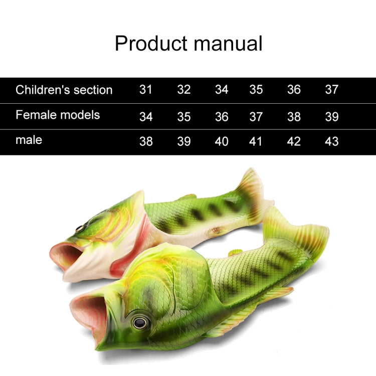 Fish Style EVA Material Summer Beach Sandals Simulation Fish Beach Slippers for Children and Women, Size: 37#