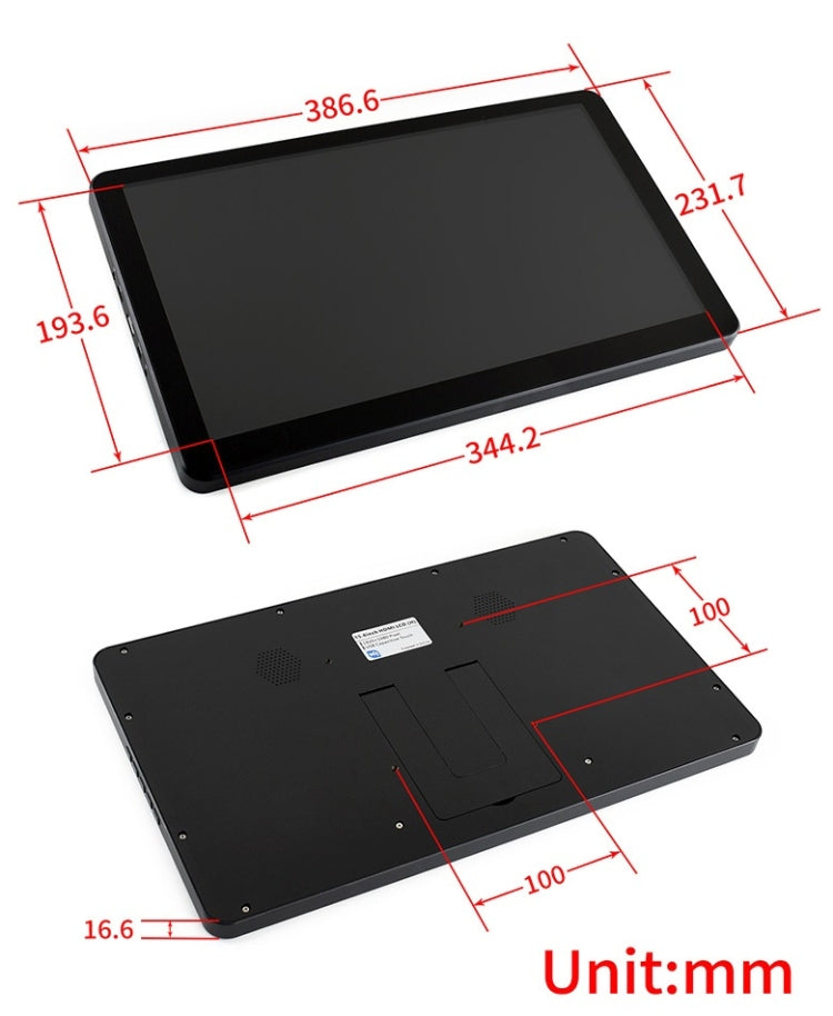 Waveshare 15.6 inch 1920x1080 IPS HDMI LCD (H) Capacitive Touch Screen with Case, 15.6 inch / 16418
