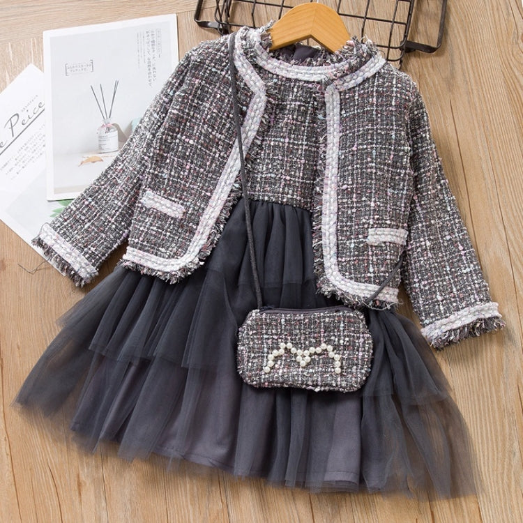 Girls Little Fragrance Princess Dress Three-piece Suit