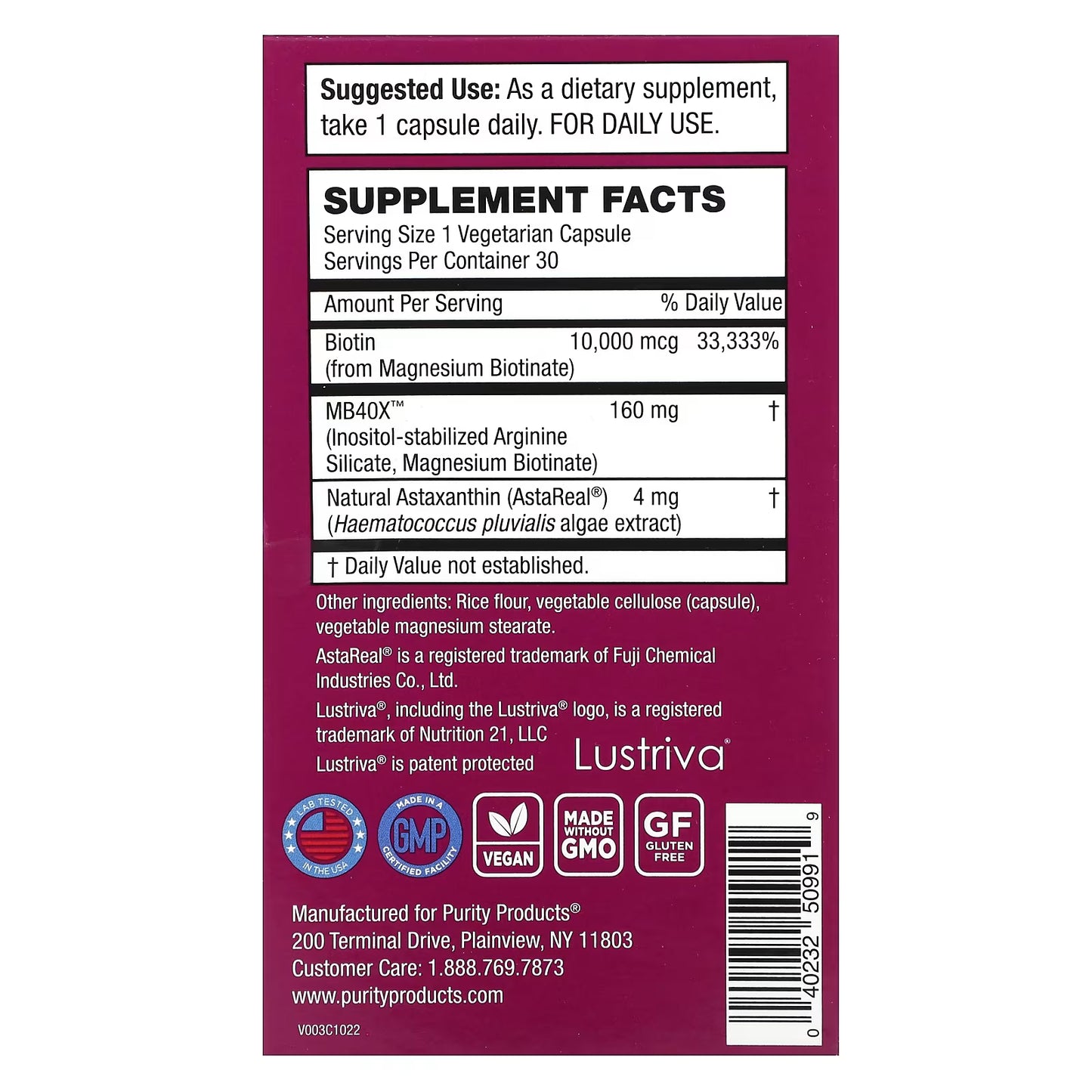 Purity Products MyBiotin ProClinical — Advanced Biotin + Astaxanthin