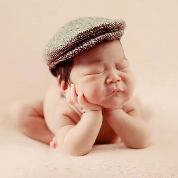 Newborn Baby Photography Props Photo Shoot Outfits Infant Cap Cabbie Hat with Bowtie Set