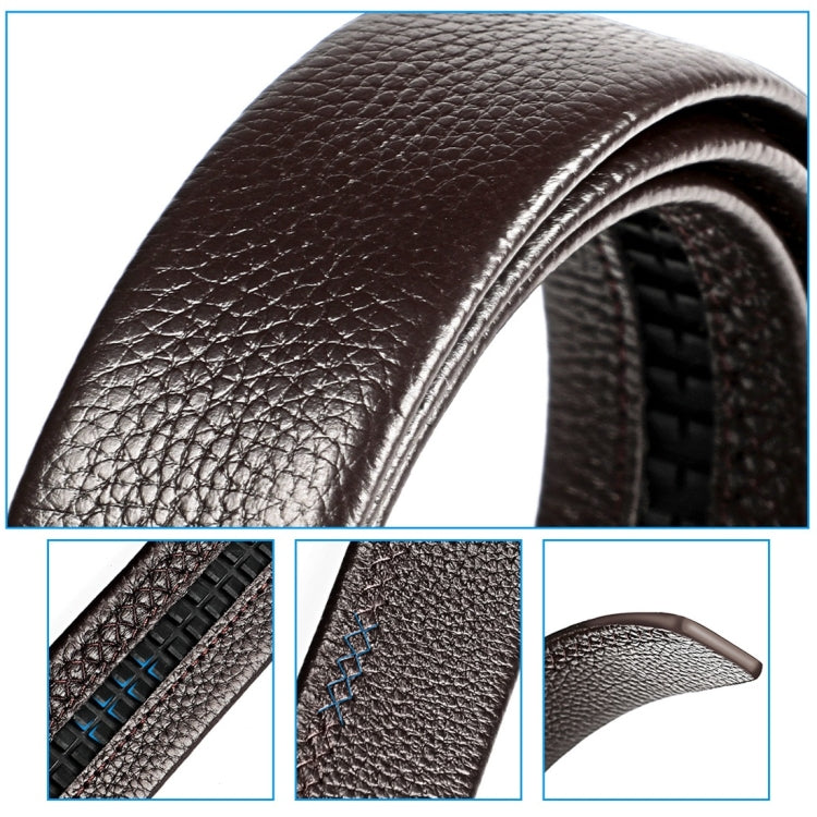 Men Casual Cow Leather Belt Waistband with Buckle Head, Length: 115cm