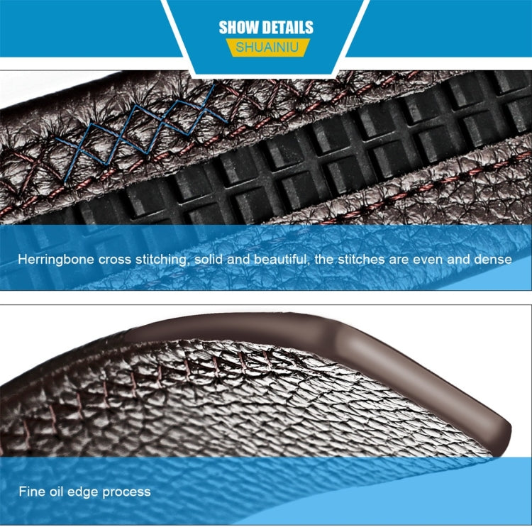 Men Casual Cow Leather Belt Waistband with Buckle Head, Length: 125cm