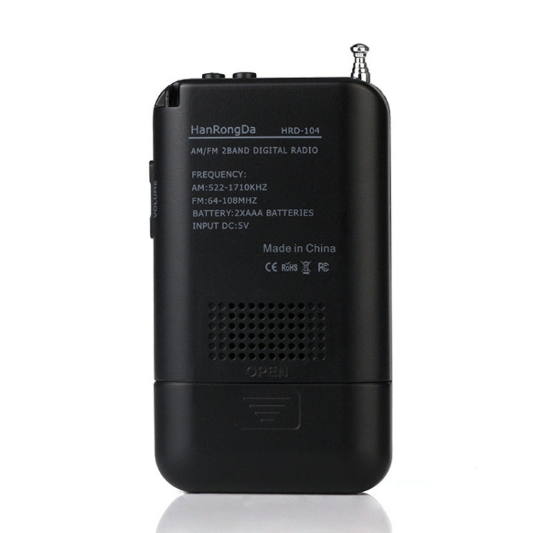 HRD-104 Mini Portable FM + AM Two Band Radio with Loudspeaker