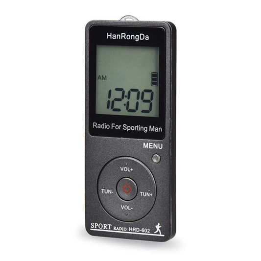 HRD-602 Digital Display FM AM Mini Sports Radio with Step Counting Function