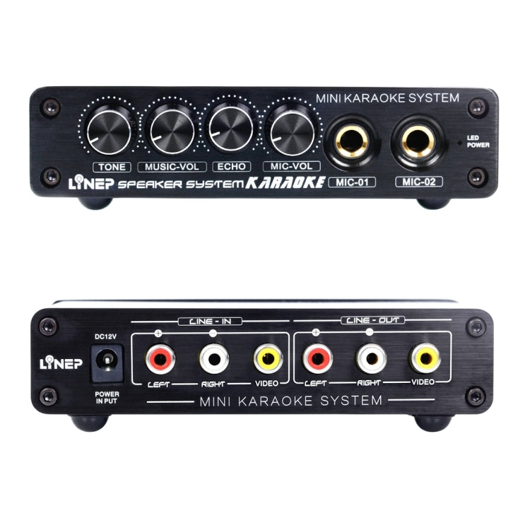 A933 Mini Karaoke Machine System Sound Mixer Amplifier for PC / TV / Mobile Phones, Support RCA in / 2 Channel Mic in