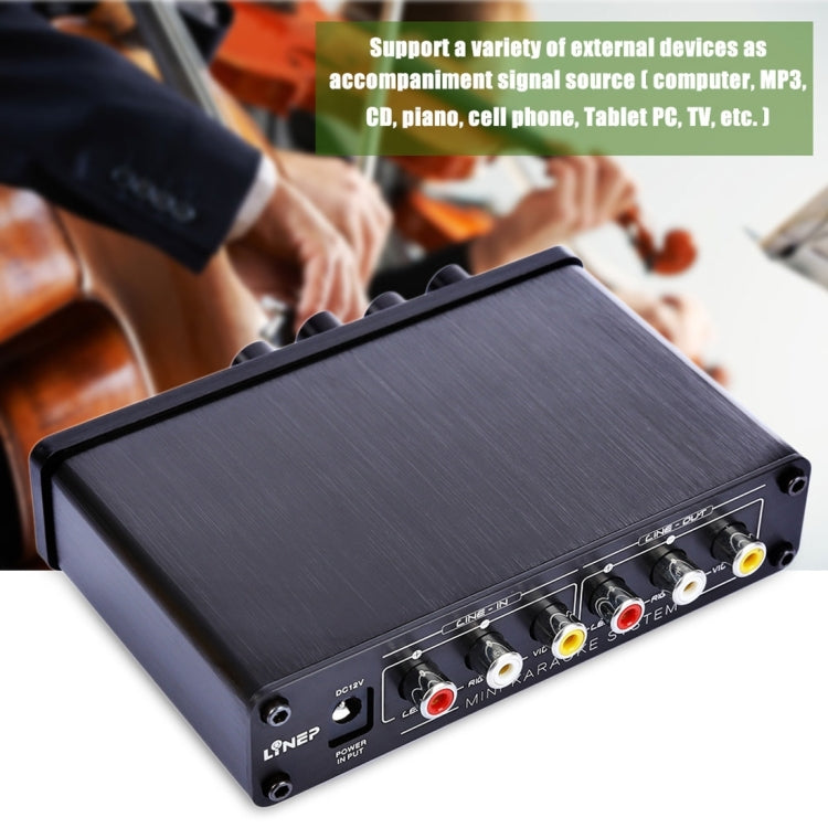 A933 Mini Karaoke Machine System Sound Mixer Amplifier for PC / TV / Mobile Phones, Support RCA in / 2 Channel Mic in