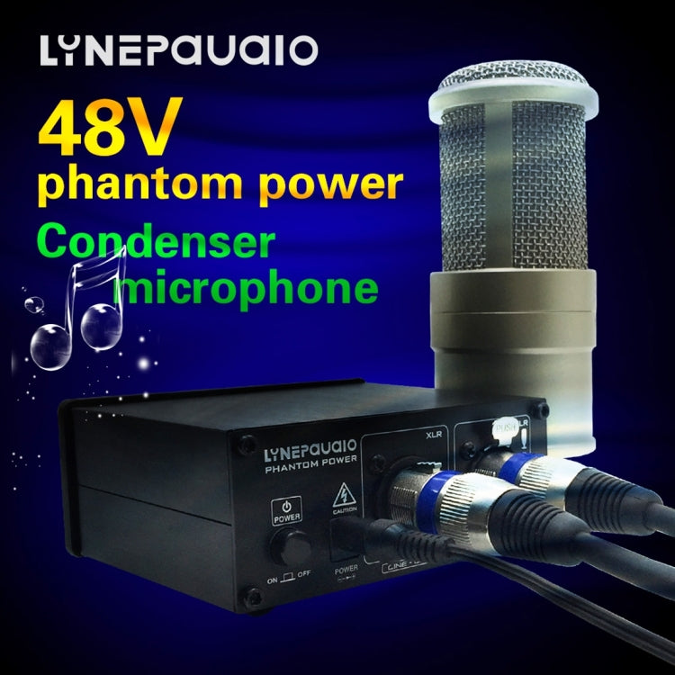 LINEPAUDIO A963 48V Pro Condenser Microphone Phantom Power Source