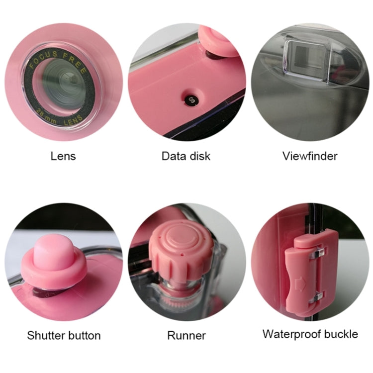 SUC4 5m Waterproof Retro Film Camera Mini Point-and-shoot Camera for Children, Baby Blue, White, Yellow, Black White, Pink