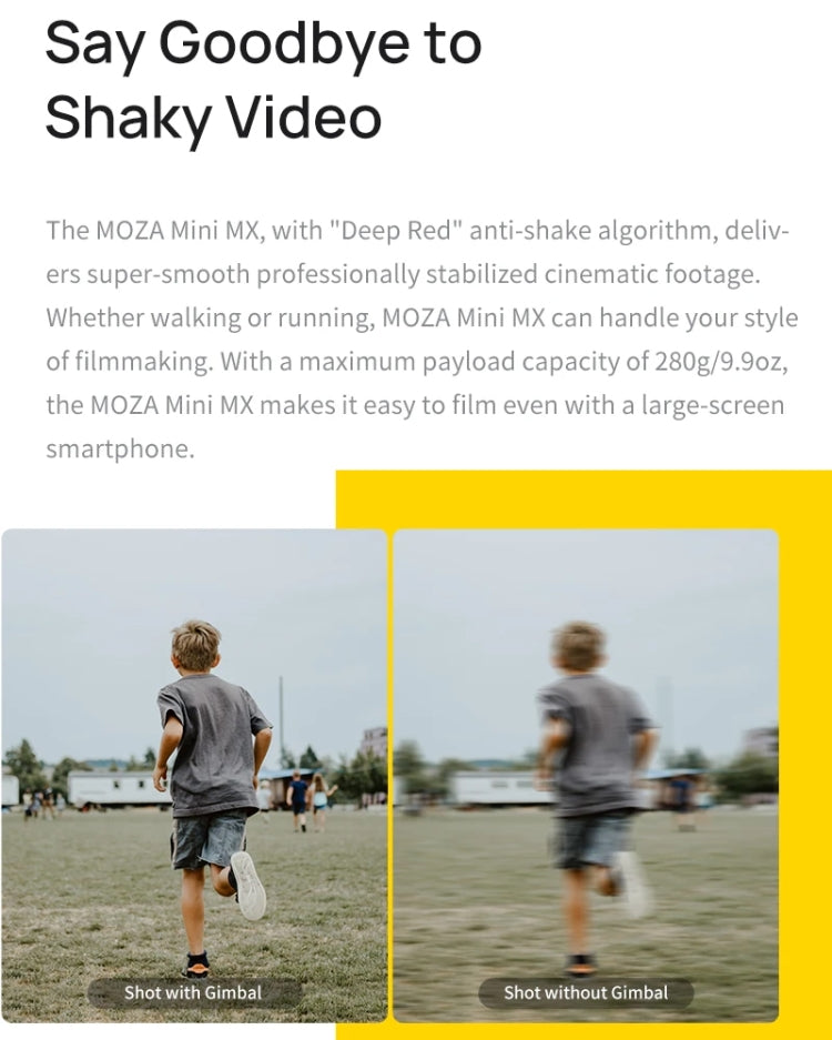 MOZA Mini MX 3 Axis Foldable Handheld Gimbal Stabilizer for Action Camera and Smart Phone