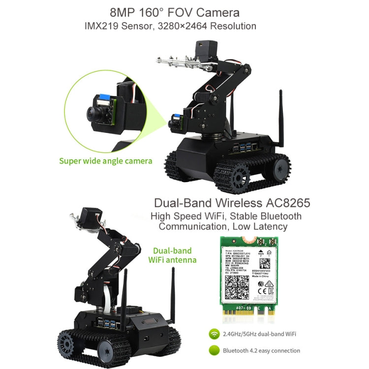 Waveshare JETANK AI Tracked Mobile Robot Kit, Based on Jetson Nano, EU Plug