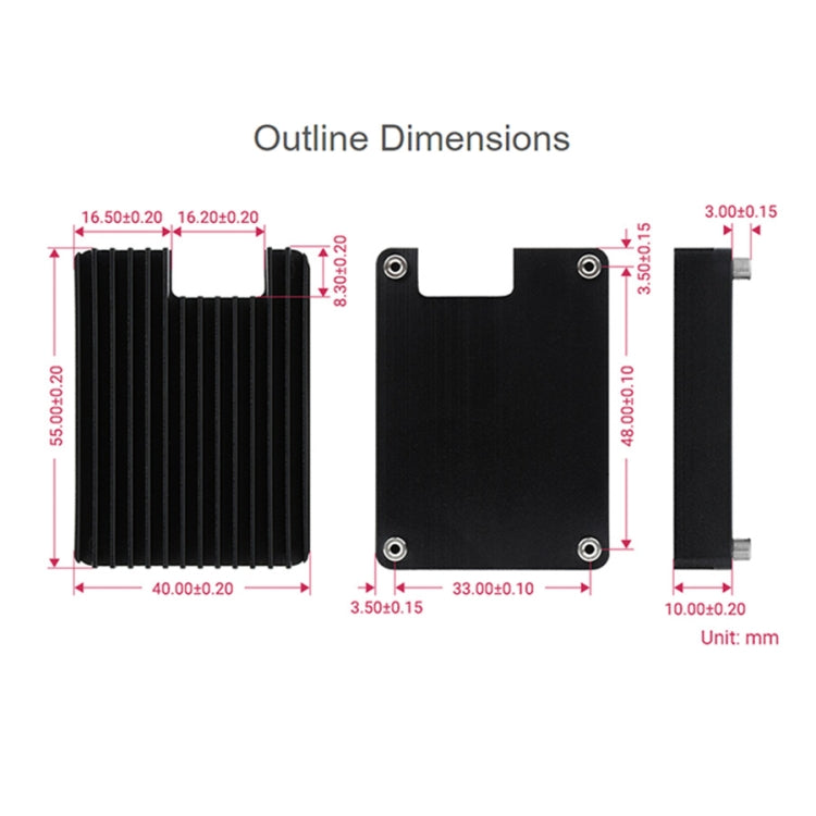 WAVESHARE Aluminum Heatsink for Raspberry Pi CM4, with Antenna Notch