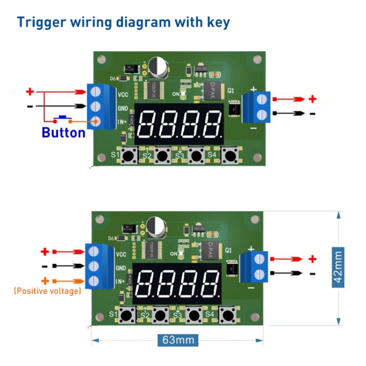 DC 5-30V MOS LED Display Automation Cycle Delay Timer Module Switch Control Delay Time Relay