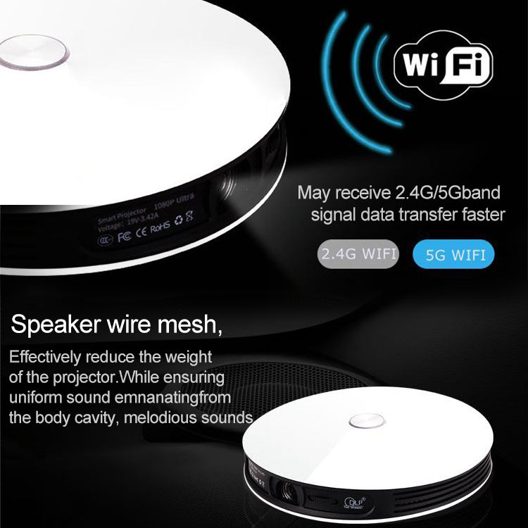 Wejoy DL-S9 220 Lumens 1280x720 720P Android 6.0 HD Bluetooth WiFi Smart Laser 3D Projector, Support HDMI / USB x 2 / TF Card