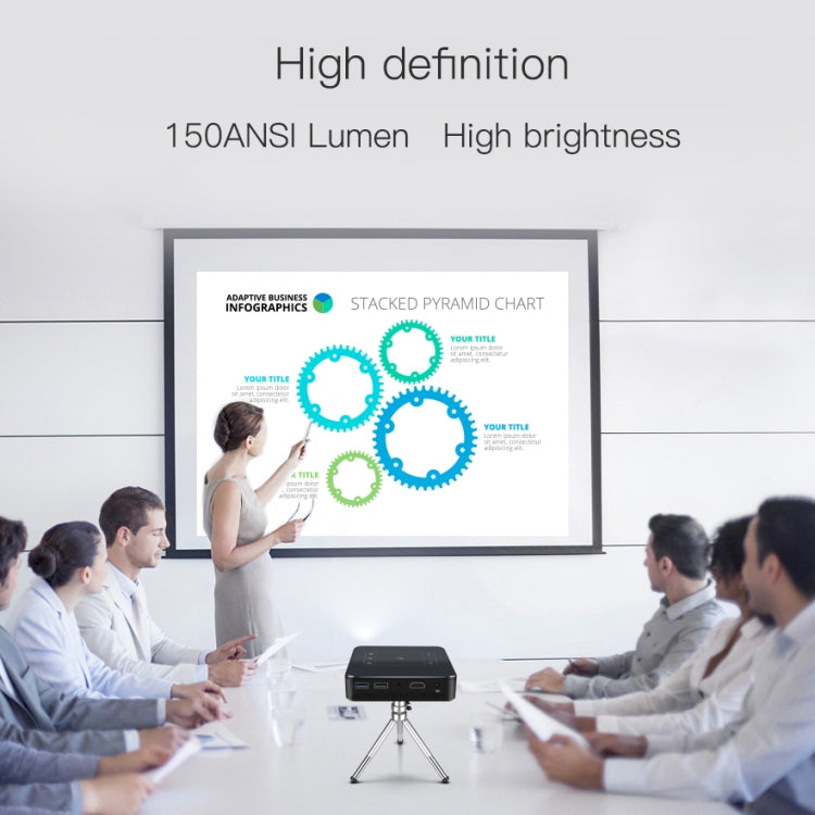 D13 2+16G 854 x 480 Android 7.1.2 Mini Pocket Projector 4K DLP Smart Handheld LED WIFI Home Theater Projector,  Support USB / TF / HDMI