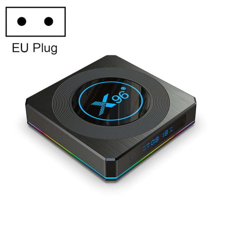 X96 X4 8K Smart TV BOX Android 11.0 Media Player with Remote Control, Amlogic S905X4 Quad Core ARM Cortex A55, RAM: 4GB, ROM: 32GB, Support 1000M, Dual Band WiFi, Bluetooth, EU Plug