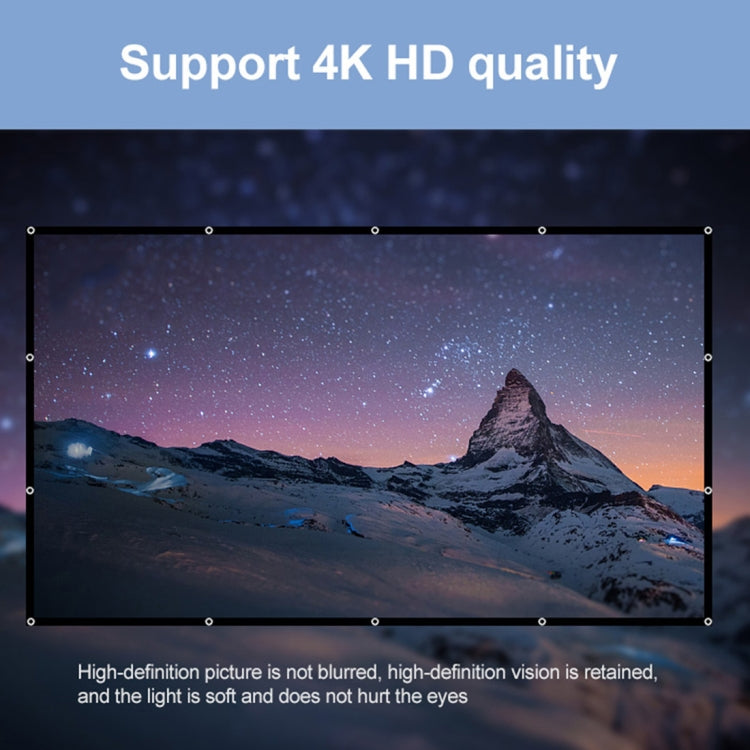 Folding Milk Silk Polyester Projector Film Curtain, 60 inch (16:9) Projection Area: 133 x 75cm, 60 inch (4:3) Projection Area: 120 x 90cm, 72 inch (16:9) Projection Area: 159 x 90cm, 72 inch (4:3) Projection Area: 146 x 110cm                           ...