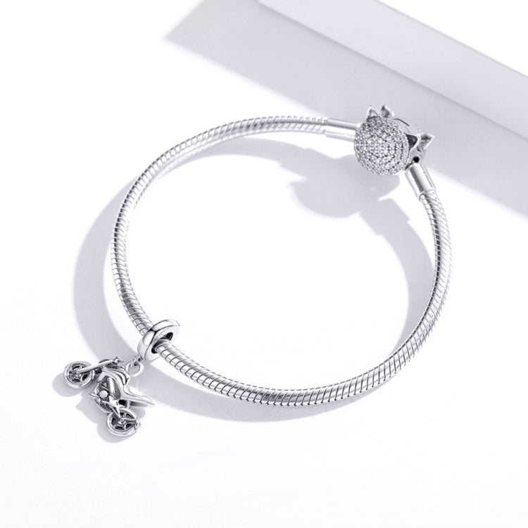 S925 Sterling Silver Motorcycle Pendant DIY Bracelet Necklace Accessories