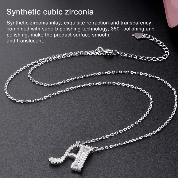 Women Fashion S925 Sterling Silver English Alphabet Pendant Necklace