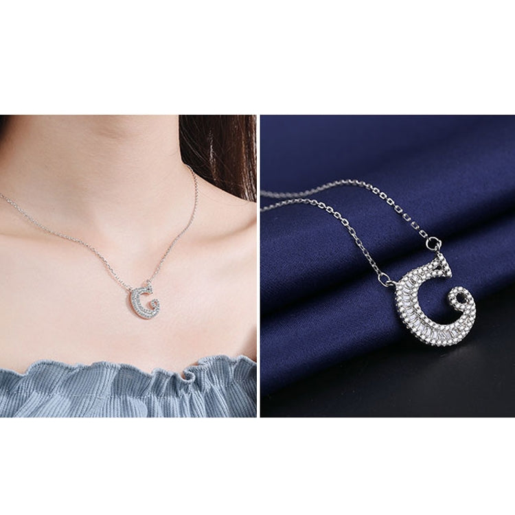 Women Fashion S925 Sterling Silver English Alphabet Pendant Necklace
