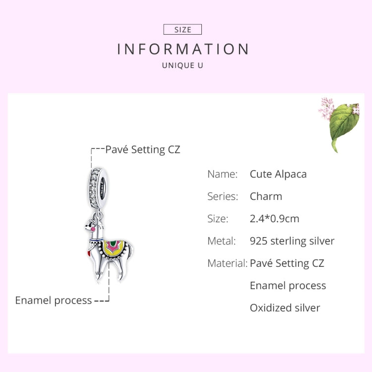 S925 Sterling Silver Cute Alpaca Pendant DIY Bracelet Necklace Accessories