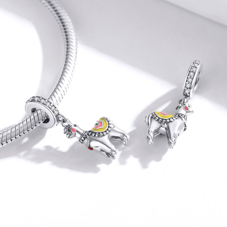 S925 Sterling Silver Cute Alpaca Pendant DIY Bracelet Necklace Accessories