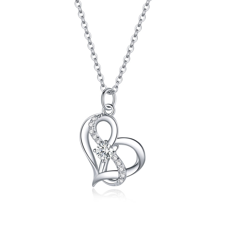 S925 Sterling Silver Heart To Heart Women Nacklace Jewelry