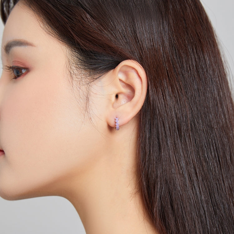 S925 Sterling Silver Heart Dripping Oil Women Earrings