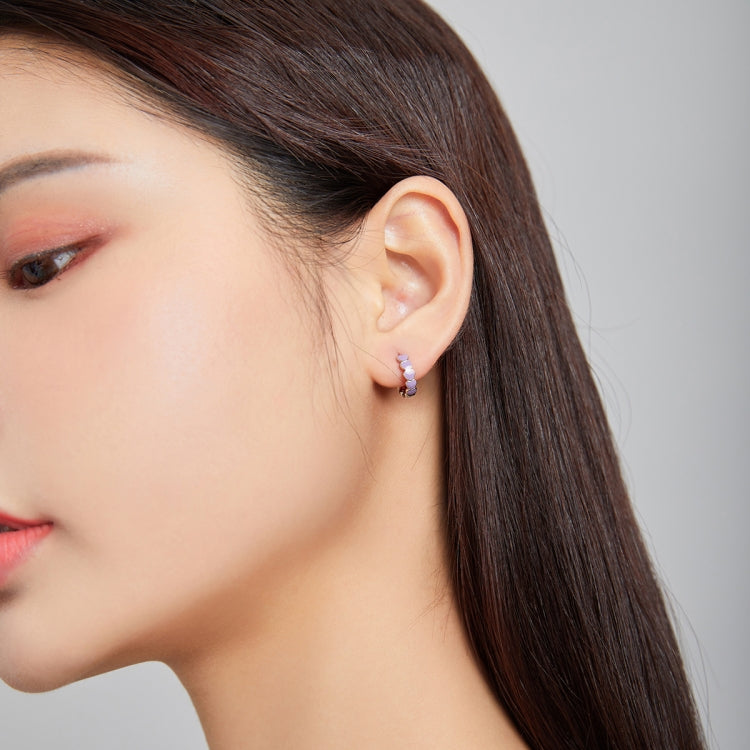 S925 Sterling Silver Heart Dripping Oil Women Earrings