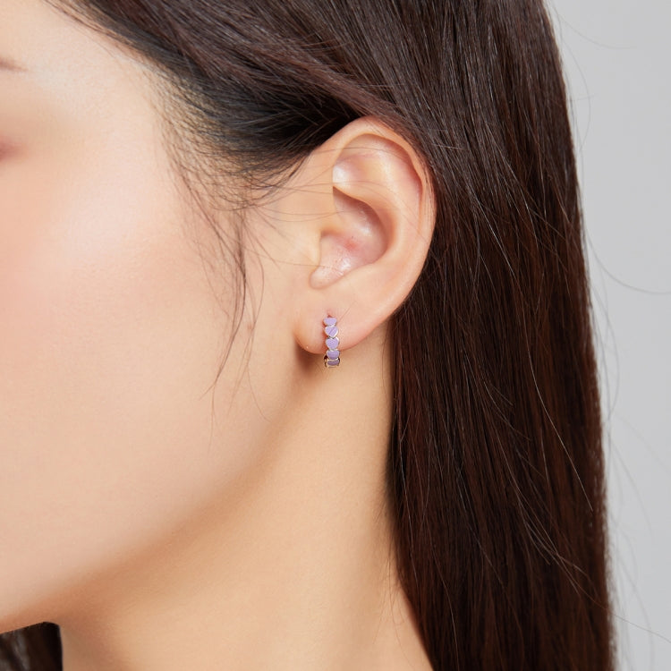 S925 Sterling Silver Heart Dripping Oil Women Earrings