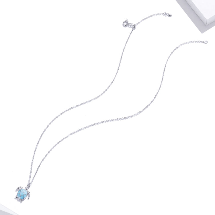 S925 Sterling Silver Blue Turtle Women Nacklace Jewelry