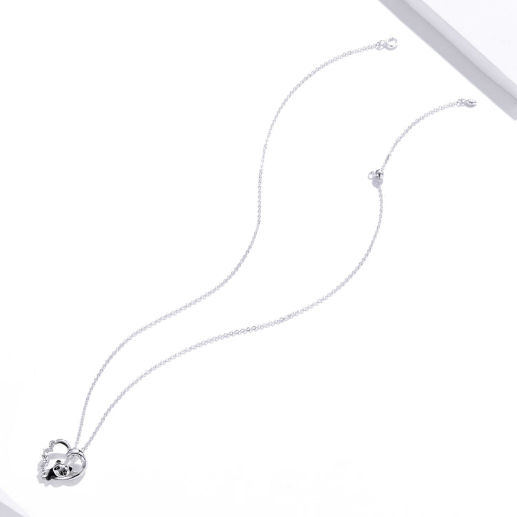 S925 Sterling Silver Heart-shaped Panda Women Nacklace Jewelry