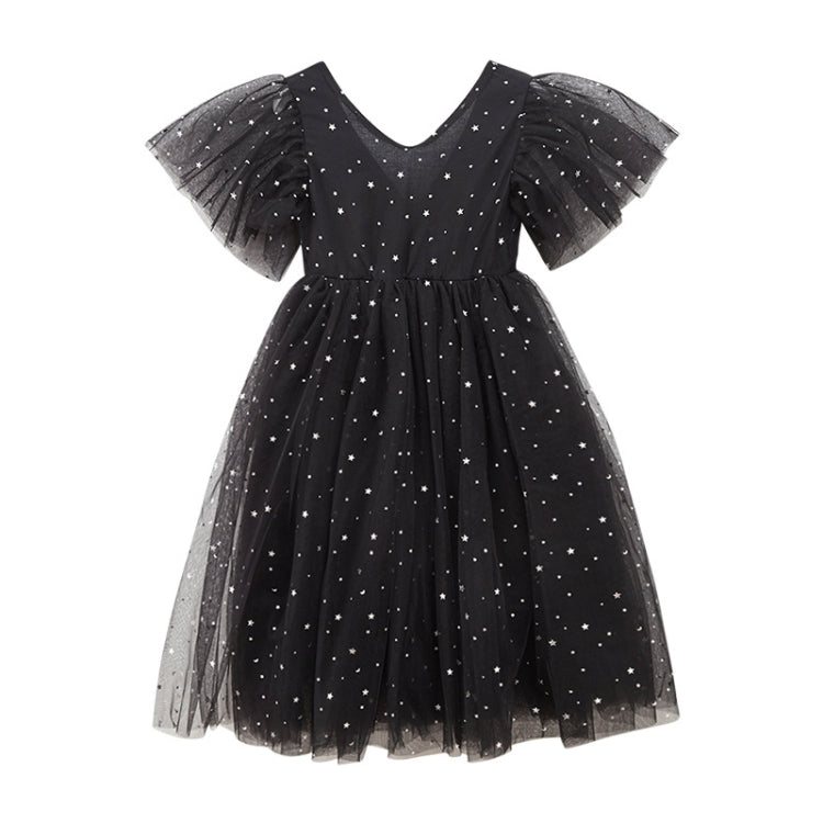A22101 Girls Summer Star Mesh Princess Dress, 130cm, 170cm