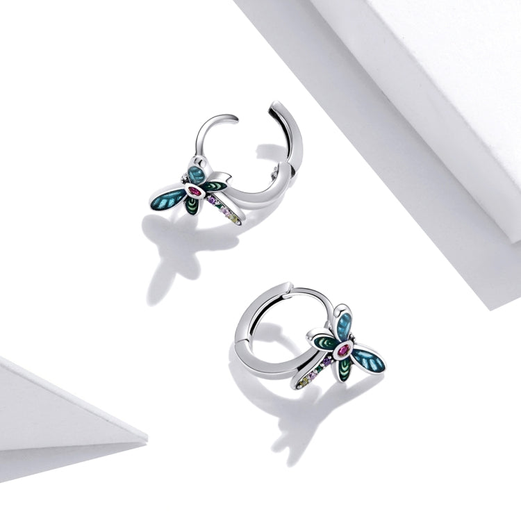 S925 Sterling Silver Vintage Dragonfly Ear Studs Women Earrings