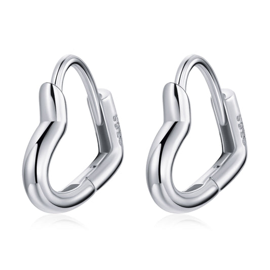 S925 Sterling Silver Heart-shaped Hollow Ear Stud Women Earrings