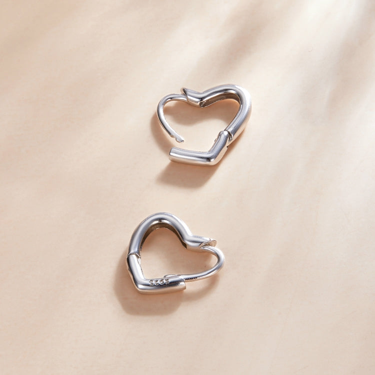 S925 Sterling Silver Heart-shaped Hollow Ear Stud Women Earrings