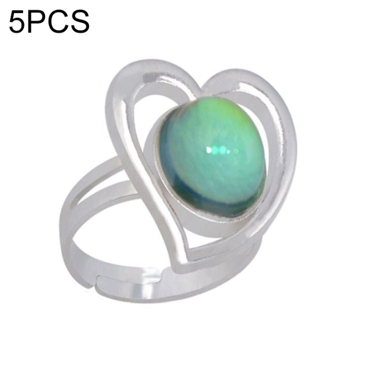 5 PCS Temperature Sensitive Discoloration Adjustable Open Ring