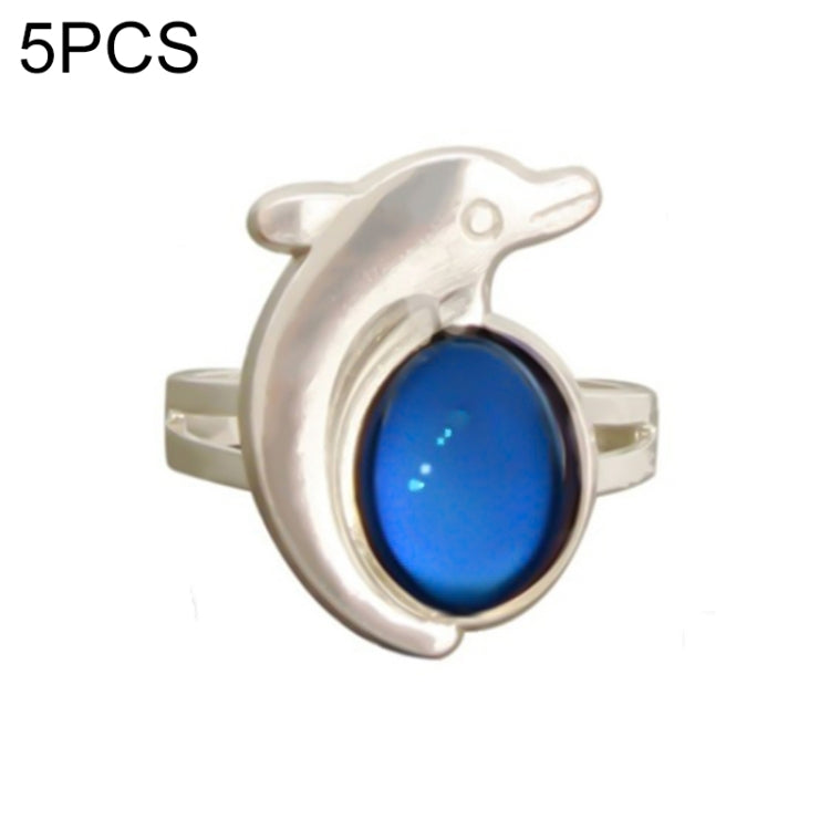 5 PCS Temperature Sensitive Discoloration Adjustable Open Ring