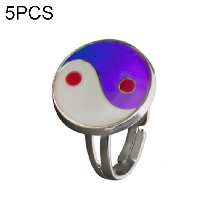 5 PCS Temperature Sensitive Discoloration Adjustable Open Ring