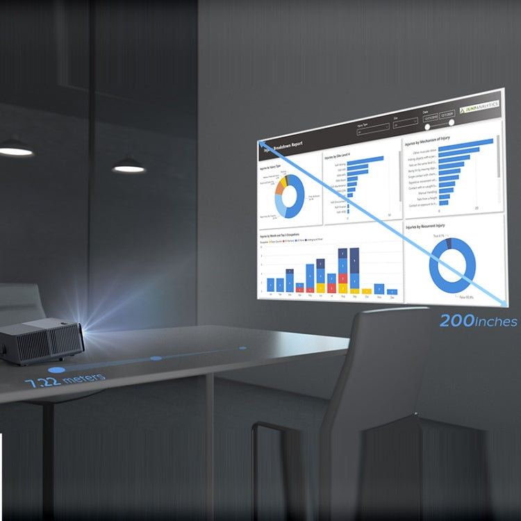 D5000 1920x1080P 420ANSI 6000Lumens LCD + LED HD Digital Projector,, Basic Version, Screen Mirroring, Android 9.0