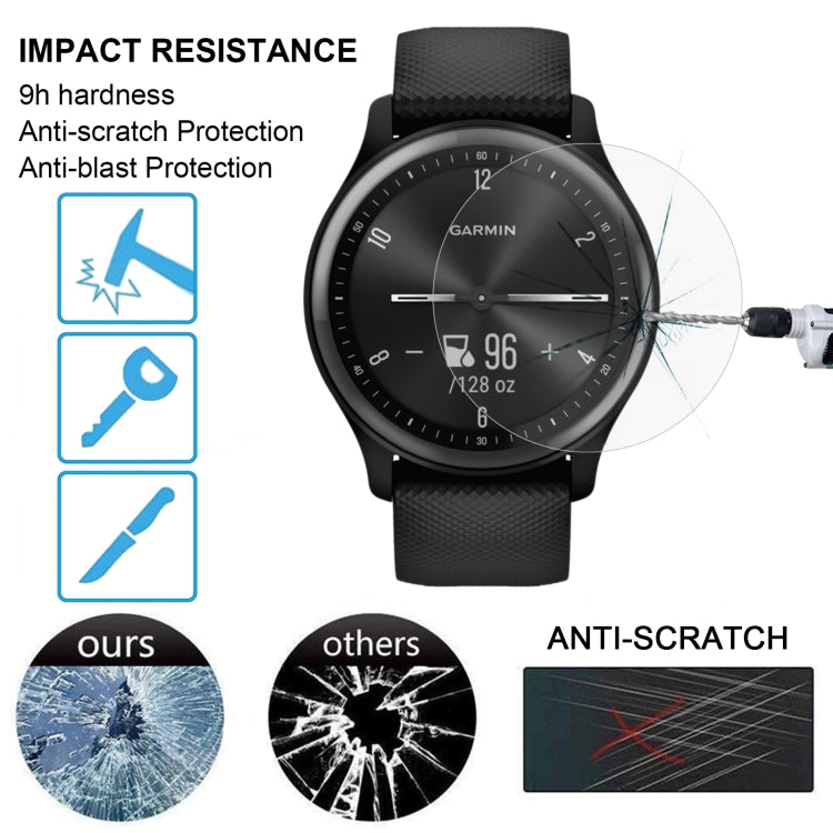 10 PCS 0.26mm 2.5D 9H Tempered Glass Film Screen Protector, For GarminMove Sport (20 PCS), For Garmin Epix (10 PCS), For Garmin Fenix 7S (10 PCS)